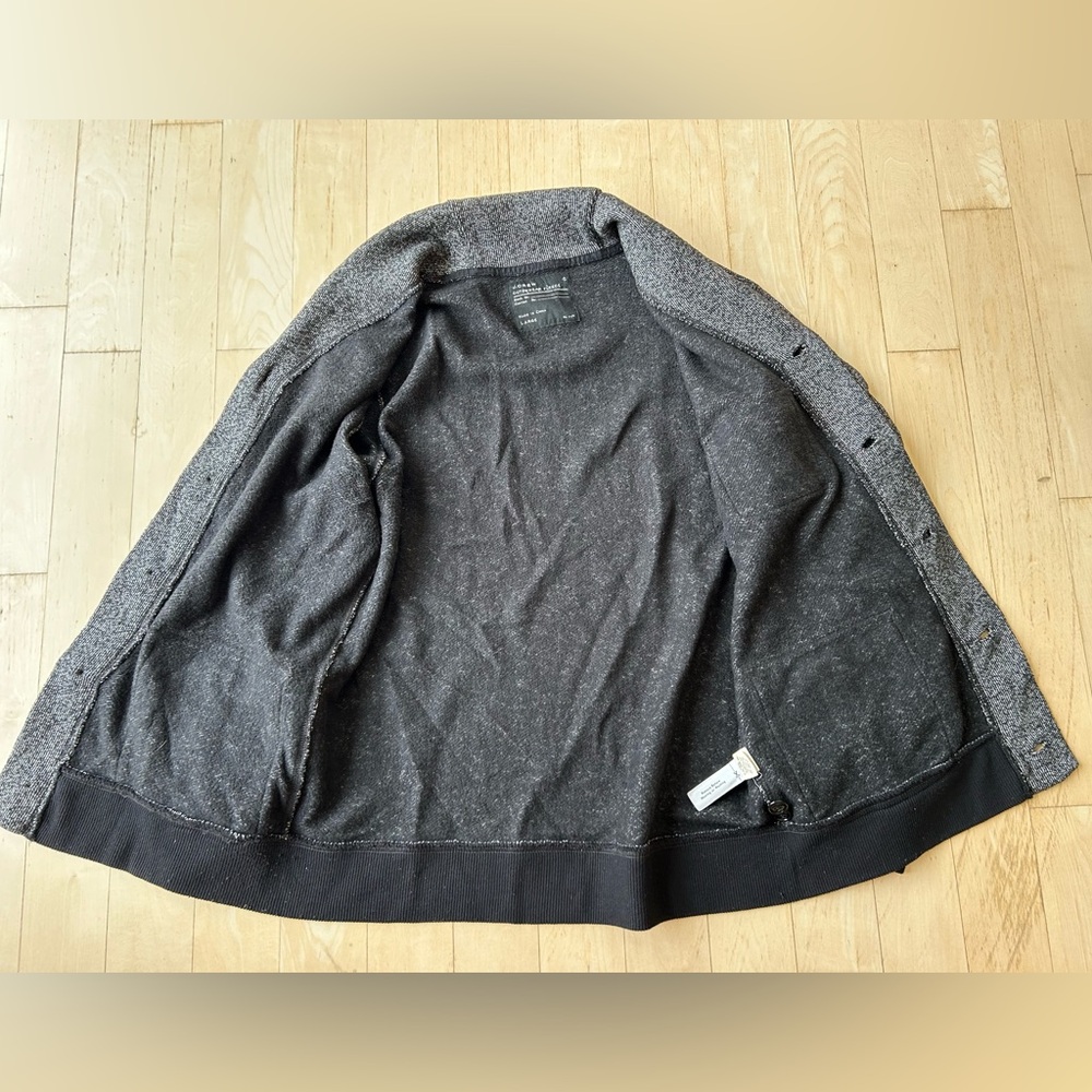 J. Crew Outerwear Fleece Heather Black Men’s Button Front Cardigan Size Large - Picture 7 of 9